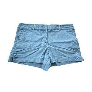 Loft Womens Shorts 18 Riviera Chino Solid Blue Preppy Nautical